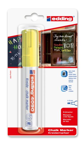 Edding chalk marker 4090 4-15mm 4090bli-65 bli-6 neongelb - Edding-4090bli-65-4004764836444
