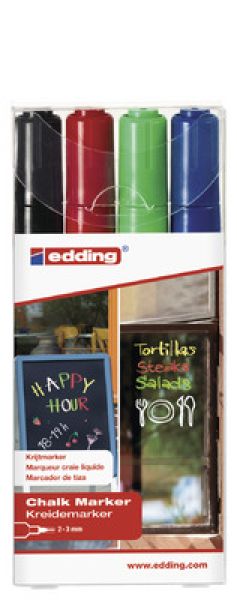 Edding windowmarker 4095 2-3mm 4095-e4 4 farben ass., basic - Edding-4095-e4-4004764963676