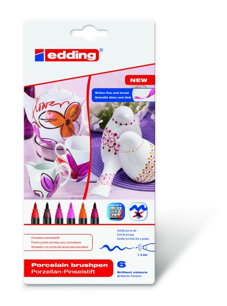 Edding porzellanmarker 4200 1-4mm 4200-e6-warm 6 warm colours - Edding-4200-e6-warm-4004764928156