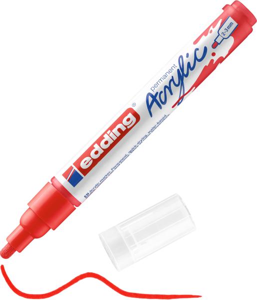 Edding acrylmarker 5100 2-3mm 5100-902 verkehrsrot sdm - Edding-5100-902-4057305026804-03.jpg