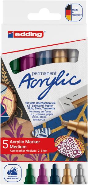 Edding acrylmarker 5100 2-3mm 5100-e5-999 metallic, ass. 5 stück - Edding-5100-e5-999-4057305030962-02.jpg