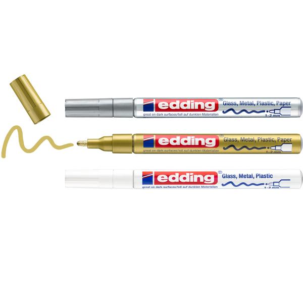 Edding paintmarker 751 1-2mm 751-e3-met gold/silver/white 3 stück - Edding-751-e3-met-4057305020666-05.jpg