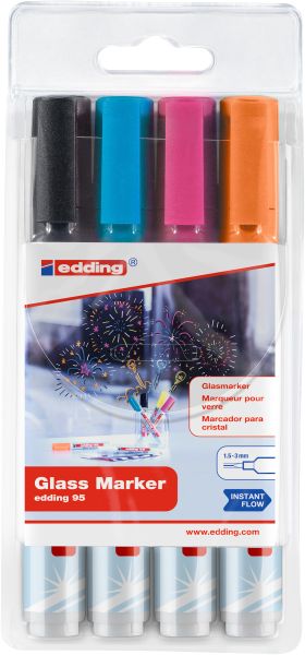 Edding glassboardmarker 95 1.5-3mm 95-e4-001 4 pcs. ass. - Edding-95-e4-001-4057305044488
