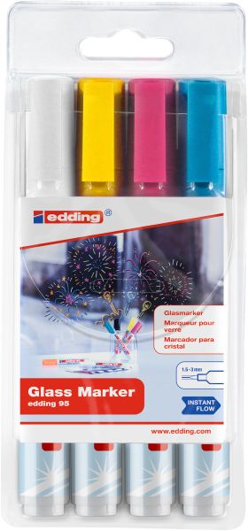 Edding glassboardmarker 95 1.5-3mm 95-e4-049 4 pcs. ass. - Edding-95-e4-049-4057305044457