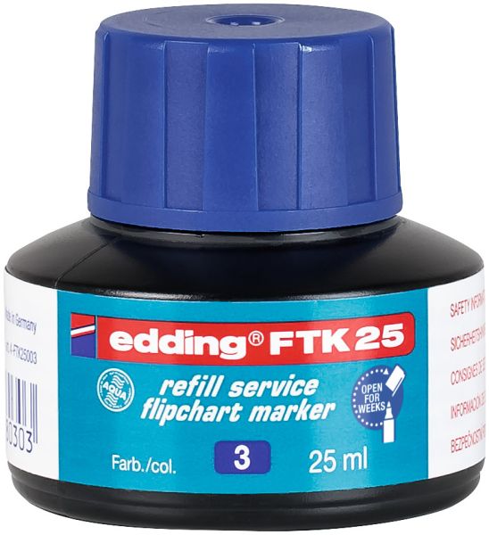 Edding nachfülltusche ftk25 25ml ftk-25-003 blau - Edding-ftk-25-003-4004764780303