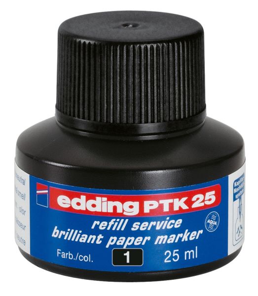 Edding tinte 25ml ptk-25-1 schwarz - Edding-ptk-25-1-4004764780488