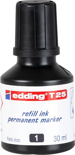 Edding nachfülltusche t25 t-25-1 schwarz 30ml - Edding-t-25-1-4004764023868