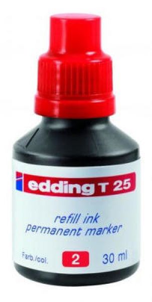 Edding nachfülltuschen t25 t-25-2 rot 30ml - Edding-t-25-2-4004764023875