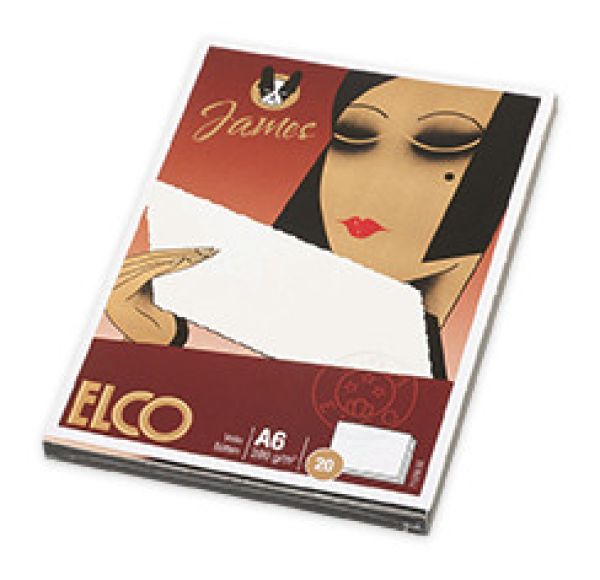 Elco schreibbkarte velin a6 71316.10 weiss,280g 20 stück - Elco-7131610-7610425366501