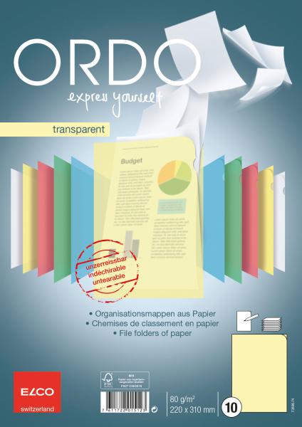 Elco sichtmappe ordo a4 73696.74 transparent, gelb 10 stück - Elco-7369674-7611722015123
