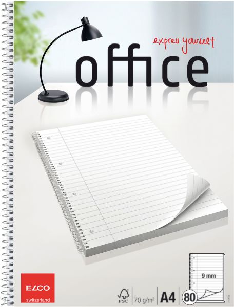 Elco college office liniert 9mm a4 74436.15 hochweiss, 70g 80 blatt - Elco-7443615-7610425382105