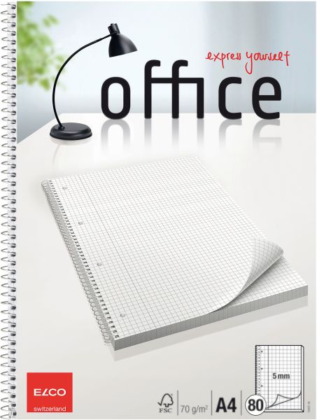 Elco college office kariert 5mm a4 74437.18 hochweiss, 70g 80 blatt - Elco-7443718-7610425382204