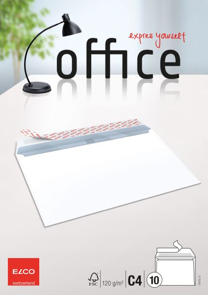 Elco couvert office o. fenster c4 74476.12 120g,hochweiss,kleber 10 stk. - Elco-7447612-7610425349504