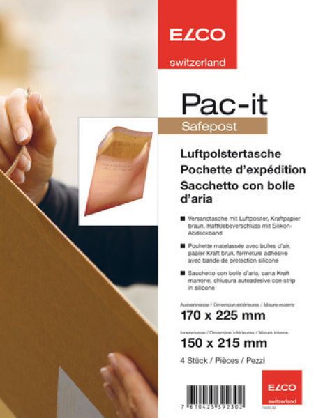 Elco luftpolstertasche 145x215mm 74550.92 braun 4 stück - Elco-7455092-7610425392302
