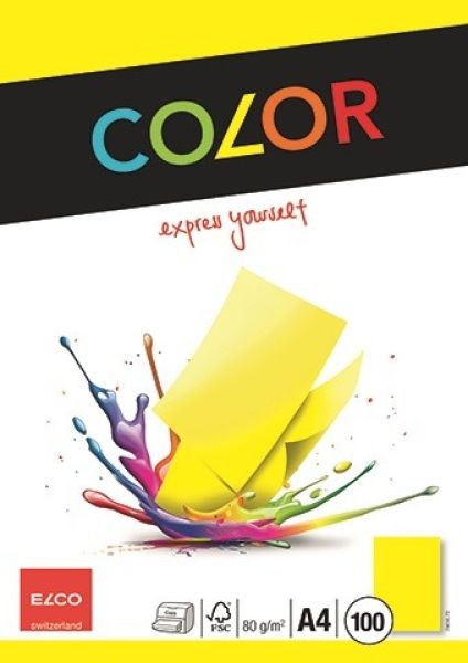 Elco office color papier a4 74616.72 80g, gelb 100 blatt - Elco-7461672-7610425327700