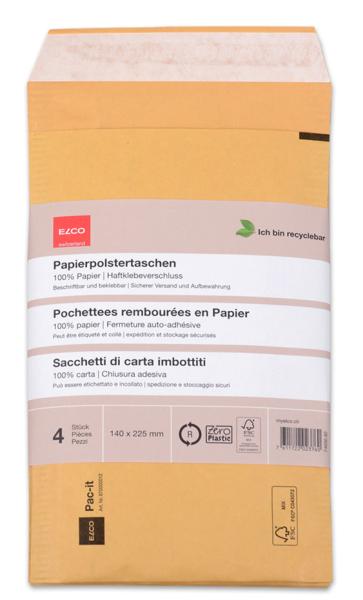 Elco papierpolstertasche 140x225mm 74650.92 braun 4 stück - Elco-7465092-7611722023760
