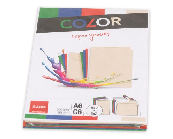Elco couverts/karten color c6/a6 74834.00 ass. 2x10 stück - Elco-7483400-7611722104483