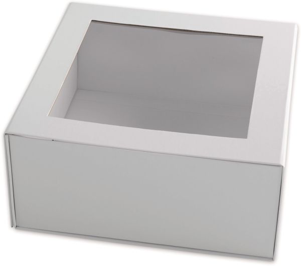 Elco geschenkbox m. grossem fenster 82115.10 weiss, 22x22x10cm 5 stk. - Elco-8211510-7611722021674