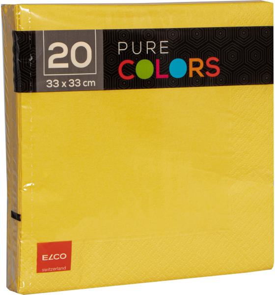 Elco serviette zelltuch 33x33cm pc334020-010 3-lagig, gelb 20stk. - Elco-pc334020-010-7612614063031