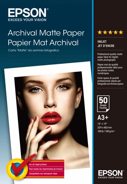 Epson archival matt paper a3+ s041340 inkjet 192g 50 blatt - Epson-s041340-0010343830059