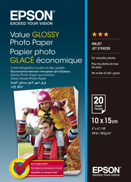 Epson value photo paper 10x15cm s400037 inkjet 183g 20 blatt - Epson-s400037-8715946611853