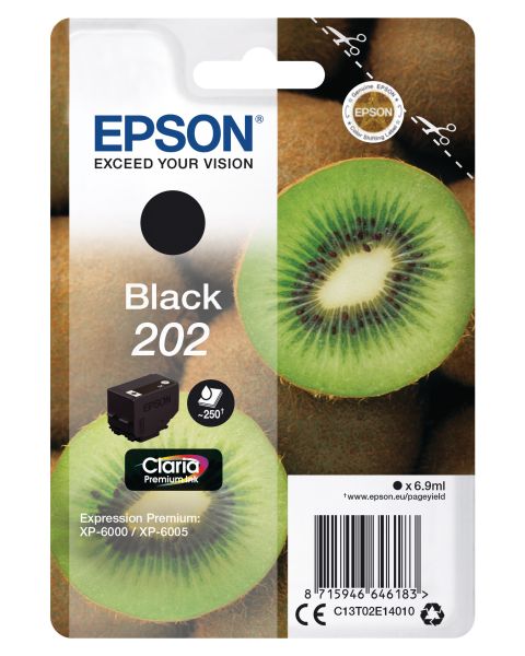 Epson tintenpatrone 202 schwarz t02e140 xp-6000/6005 250 seiten - Epson-t02e140-8715946646183