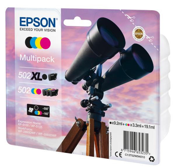 Epson multipack tinte xl/std. bk/cmy t02w940 wf-2860/xp-5100 4-color - Epson-t02w940-8715946653235