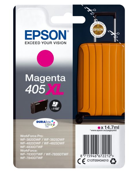 Epson tintenpatrone 405xl magenta t05h34010 wf-7830dtwf 1100 seiten - Epson-t05h34010-8715946672212