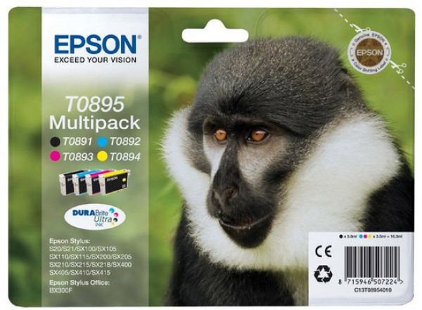 Epson multipack tinte cmybk t089540 stylus s20/sx405 4x3.5ml - Epson-t089540-8715946507224