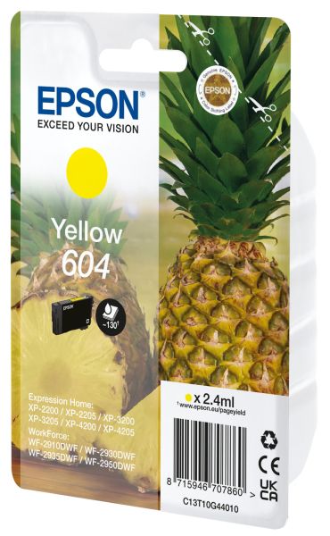 Epson tintenpatrone 604 yellow t10g44010 wf-2910/30/50 130 seiten - Epson-t10g44010-8715946707860