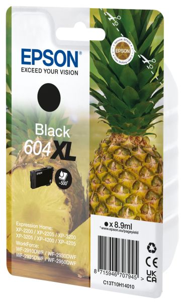 Epson tintenpatrone 604xl schwarz t10h14010 wf-2910/30/50 500 seiten - Epson-t10h14010-8715946707945