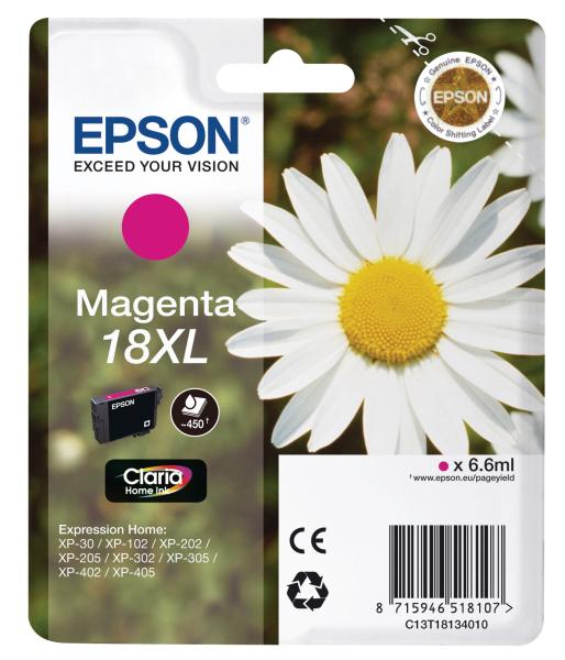 Epson tintenpatrone 18xl magenta t181340 xp 30/405 450 seiten - Epson-t181340-8715946625249