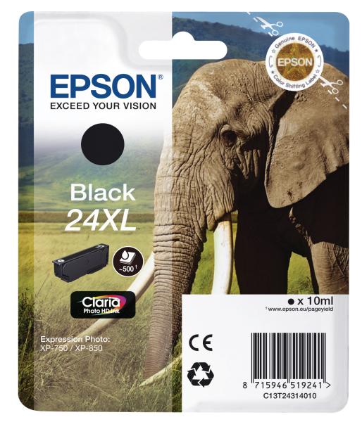 Epson tintenpatrone 24xl schwarz t243140 xp 750/850 500 seiten - Epson-t243140-8715946625423