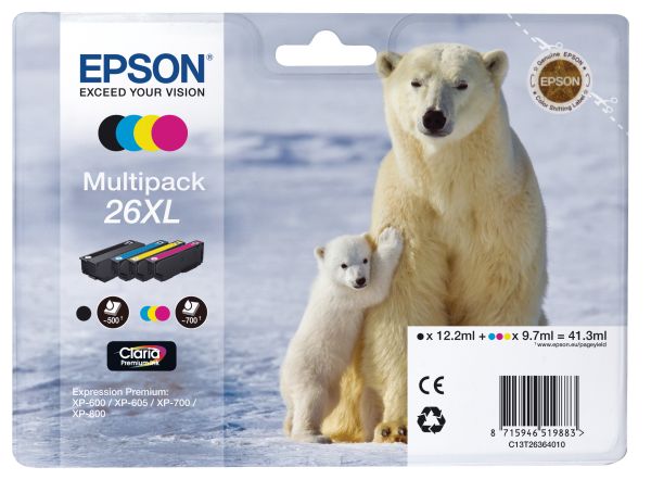 Epson multipack tinte xl cmybk t263640 xp 700/800 700/500 seiten - Epson-t263640-8715946519883