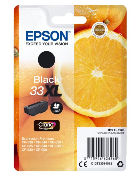 Epson tintenpatrone 33xl schwarz t335140 xp-530/630/830 530 seiten - Epson-t335140-8715946626260