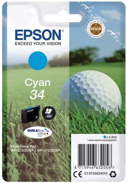Epson tintenpatrone cyan t346240 wf-3720/3725dwf 300 seiten - Epson-t346240-8715946632056