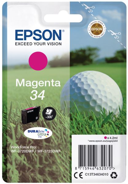 Epson tintenpatrone magenta t346340 wf-3720/3725dwf 300 seiten - Epson-t346340-8715946632070