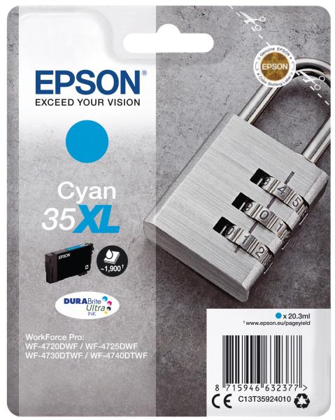 Epson tintenpatrone xl cyan t359240 wf-4720/4725dwf 1900 seiten - Epson-t359240-8715946632377