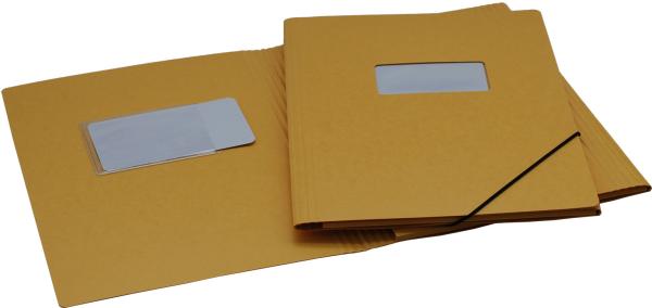 Erola gummibandmappe 650my a4 33299f gelb pressspan mit fenster - Erola-33299f-7640114443411