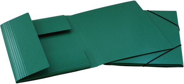 Erola gummibandmappe 650my a4 33299f grün pressspan mit fenster - Erola-33299f-7640114443459