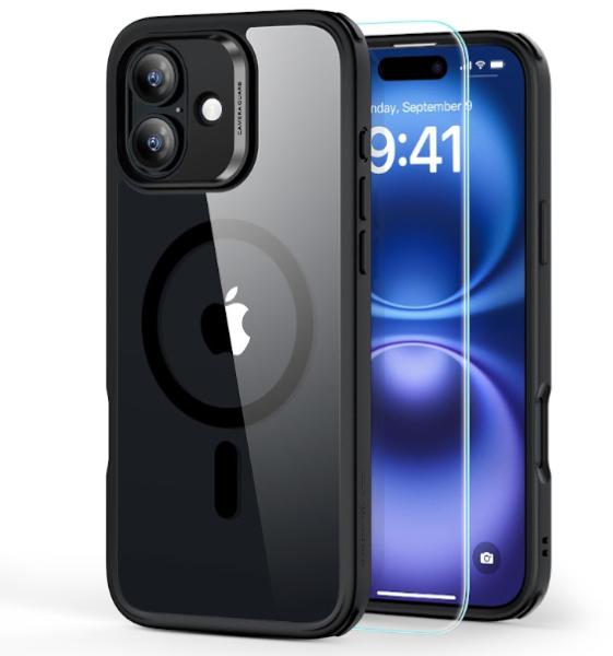 Esr classic hybrid case magsafe 1a79403 +glass iphone 16 clear black - Esr-1a79403-4894240243008