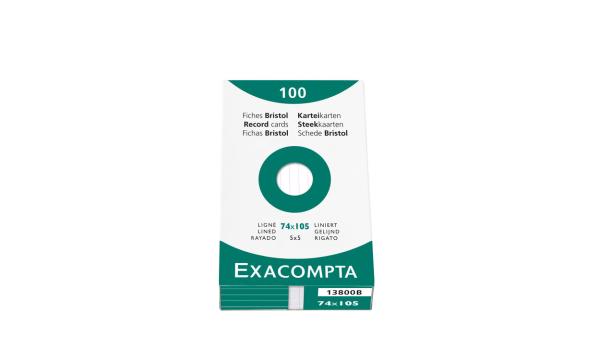 Exacompta karteikarten liniert a7 13800b weiss 100 stück - Exacompta-13800b-3130630138006