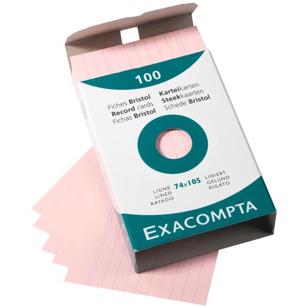 Exacompta karteikarten liniert a7 13830b rosa 100 stück - Exacompta-13830b-3130630138303