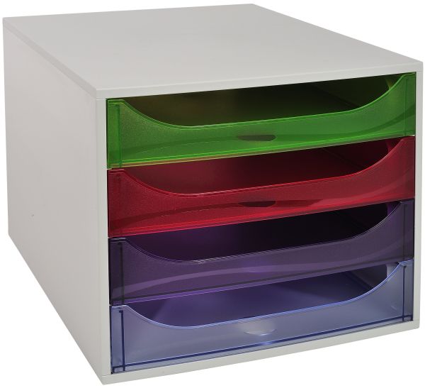 Exacompta schubladenbox 228699d ecobox 4 schubladen, transp. - Exacompta-228699d-9002493424531