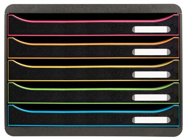 Exacompta schubladenbox big-box plus 308914d schwarz/harlekin, 5 schubl. - Exacompta-308914d-9002493430136