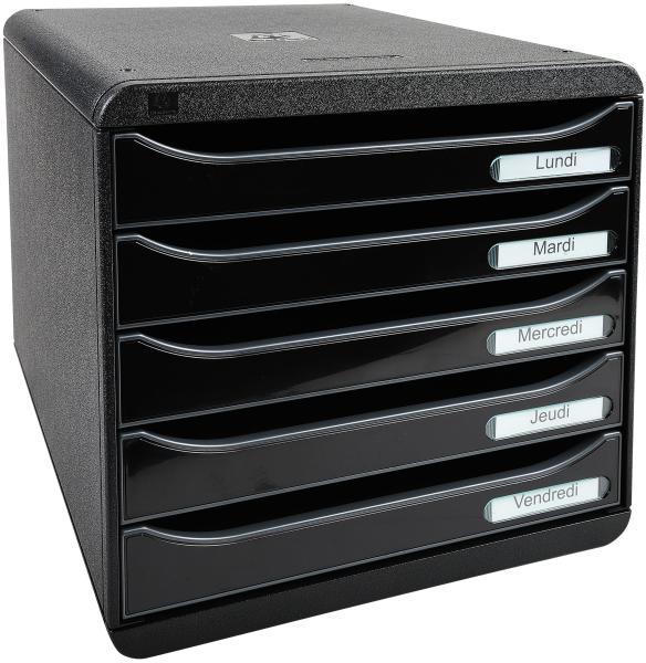 Exacompta schubladenbox 3097214d big-box,5 schubladen,schwarz - Exacompta-3097214d-9002493423565