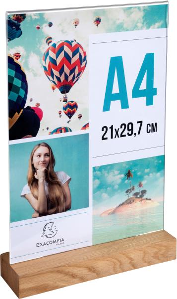 Exacompta tischaufsteller a4 84258d transparent, holzs. hoch - Exacompta-84258d-9002493109384