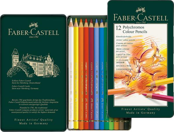 Faber-castell farbstift polychromos 110012 12er metalletui - Faber-castell-110012-4005401100126