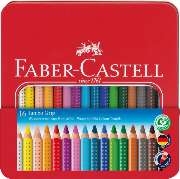 Faber-castell farbstifte jumbo grip 110916 16 farben metalletui - Faber-castell-110916-4005401109167