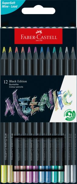 Faber-castell farbstifte black edition 116415 metallic 12 stück - Faber-castell-116415-4005401164159
